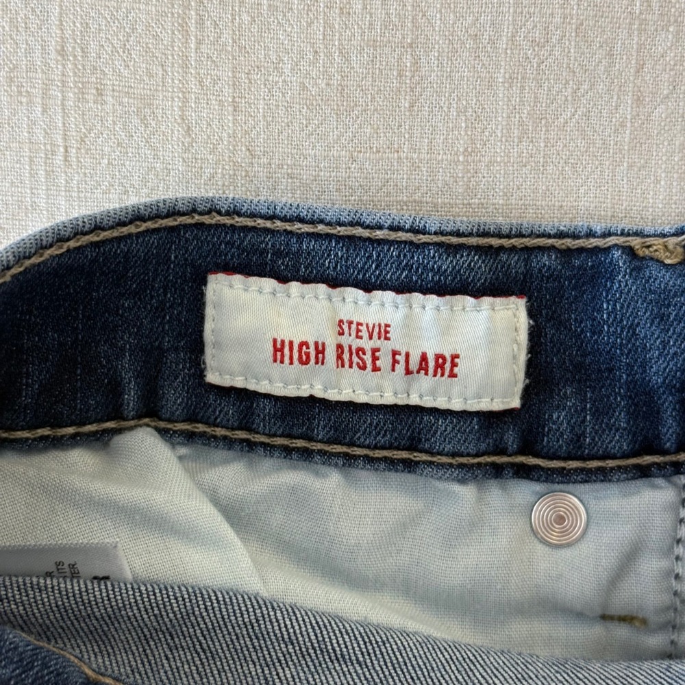 Lucky Brand Stevie High Rise Flare Jeans Womens 6/28 Blue Raw Hem Boho Retro - Picture 6 of 11